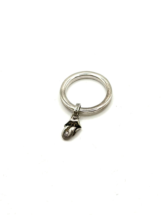 Chrome Hearts Silver Rolling Stones Diamonds Pendant Ring