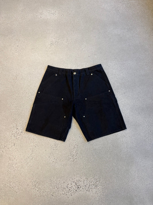 Chrome Hearts Black Flooded Patch Double Knee Carpenter Shorts