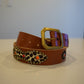 Vintage Brown Cheetah Studded Leather Belt