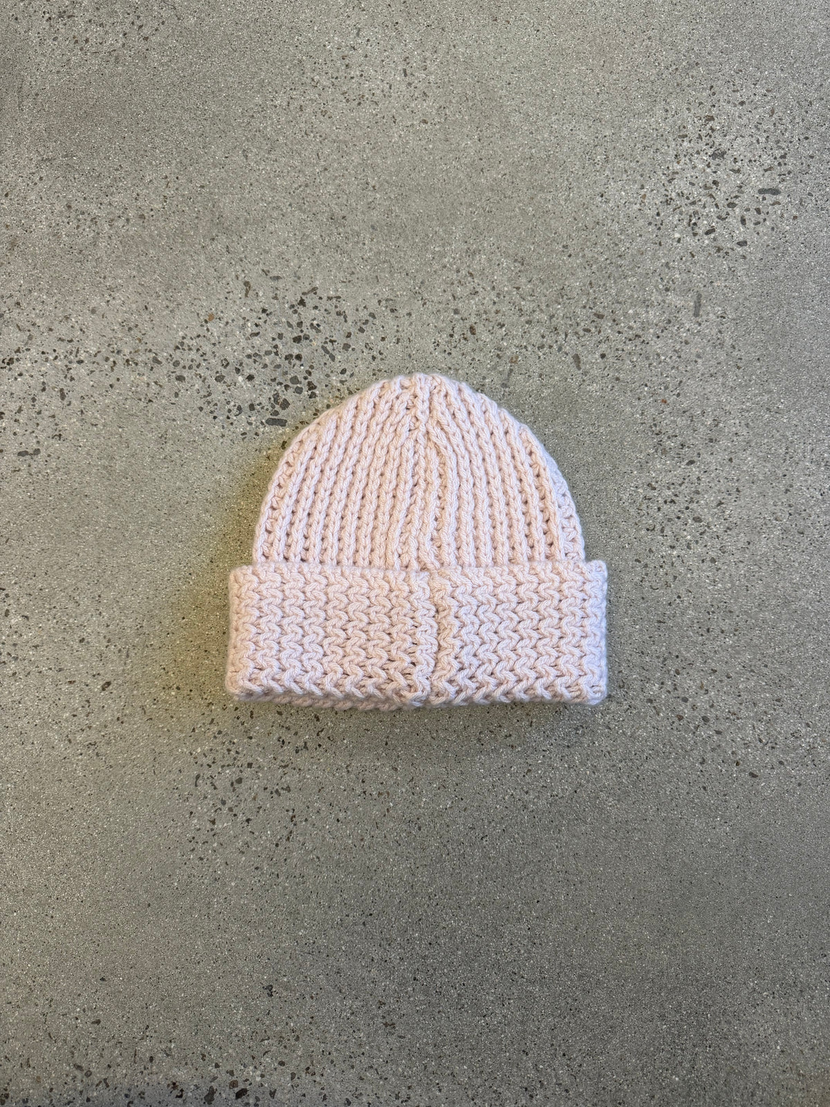 Chanel Light Pink Ecru Crocheted CC Cashmere Beanie