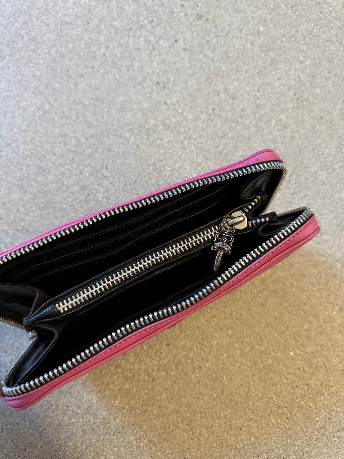 Chrome Hearts Pink Fleur de Lis Long Wallet