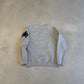 Chrome Hearts Paper Jam crewneck, back view showing layered triple cross print on heather gray