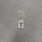 Chrome Hearts sterling silver Fleur dog tag pendant with fleur-de-lis cutout on ball chain