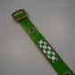 Vintage Green Checkered Studded Leather Belt