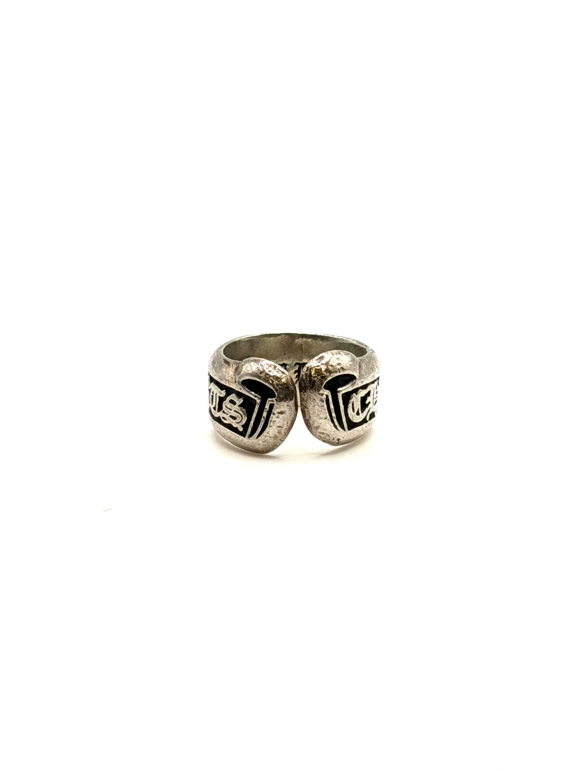 Chrome Hearts Silver Scroll Label Ring