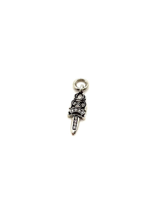 Chrome Hearts Silver Diamond Dagger Pendant