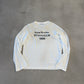 Acne Studios white logo longsleeve front, soft cotton tee with chest logo print detail