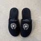 Chrome Hearts Black Horseshoe Hotel Slippers