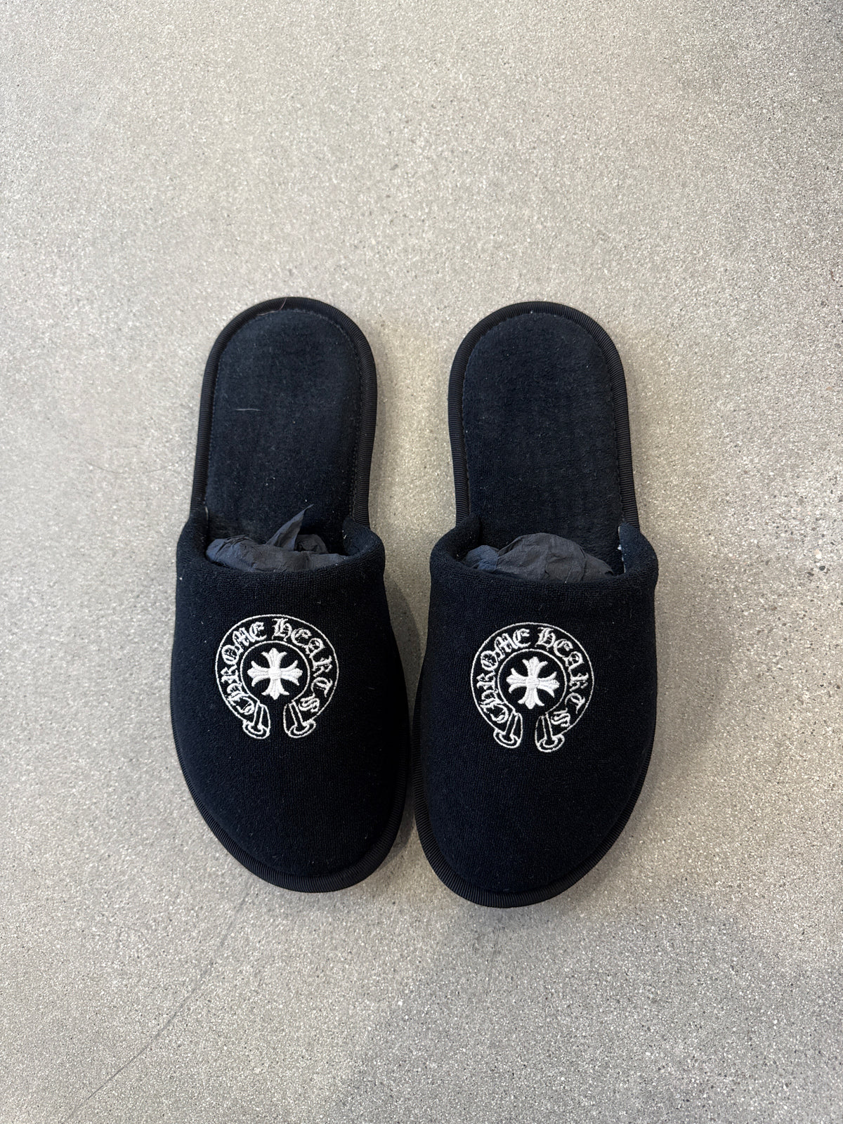 Chrome Hearts Black Horseshoe Hotel Slippers