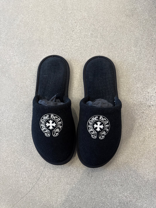 Chrome Hearts Black Horseshoe Hotel Slippers
