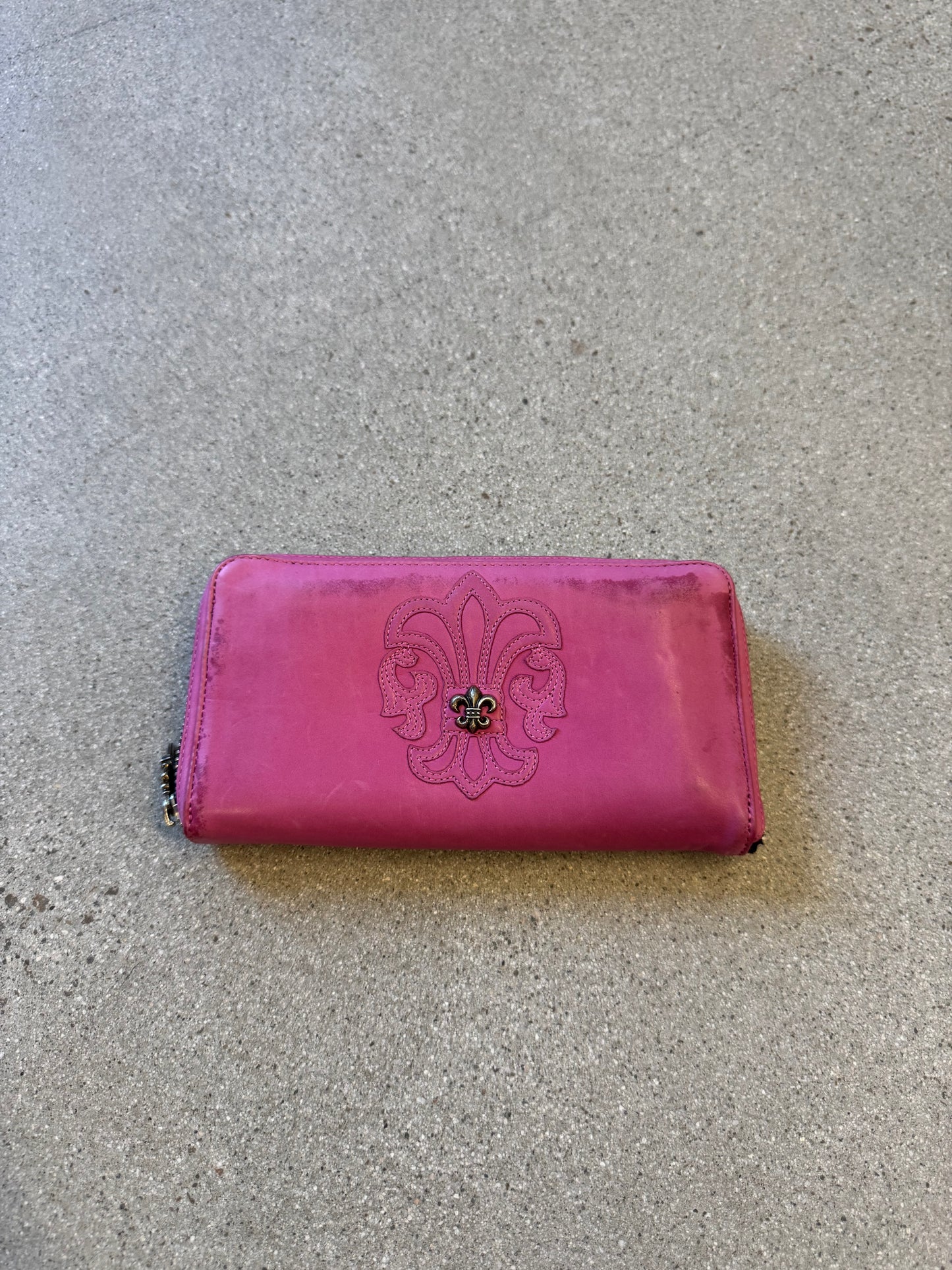 Chrome Hearts Pink Fleur de Lis Long Wallet
