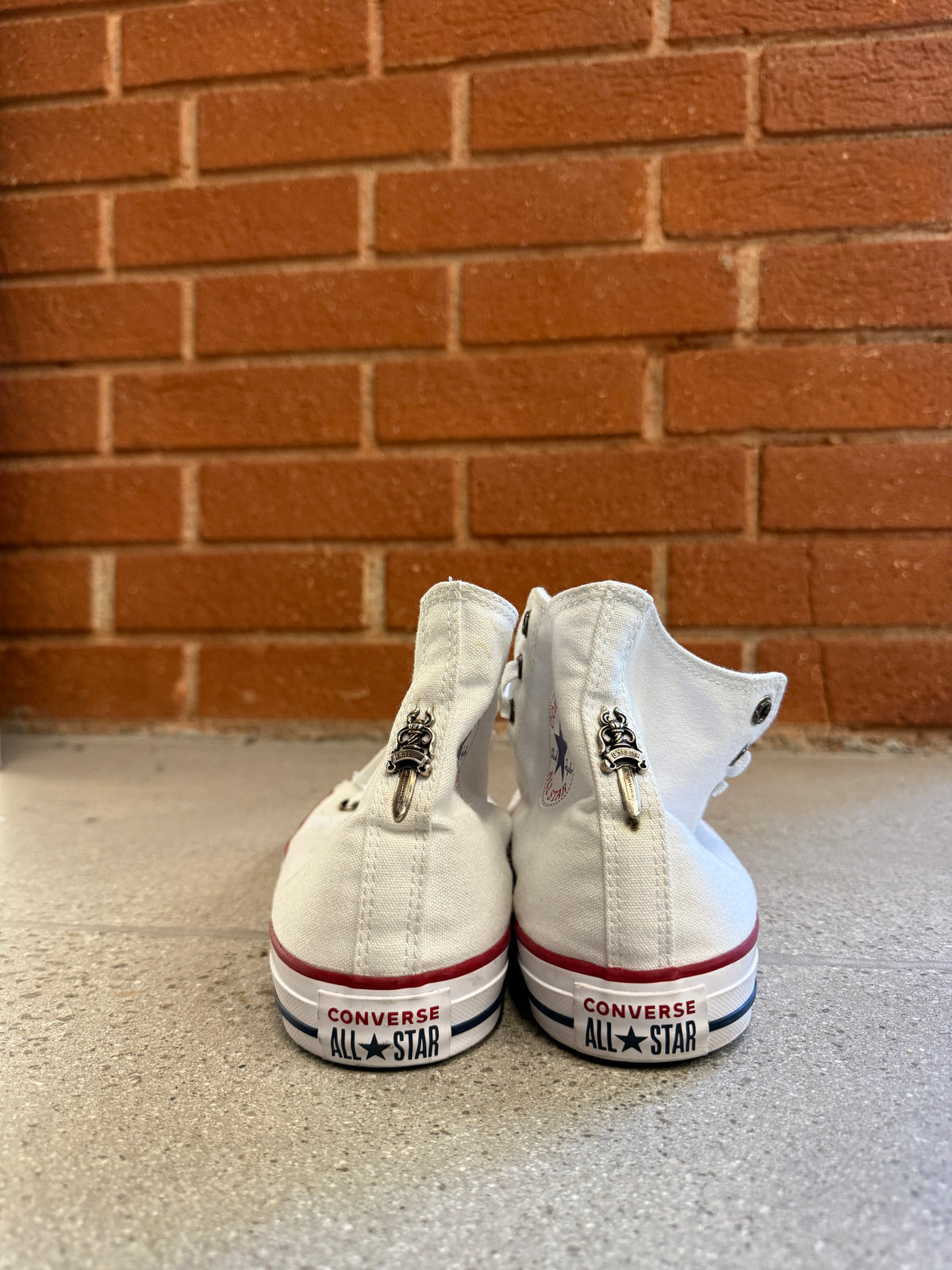 Chrome Hearts White Dagger Embellished Converse