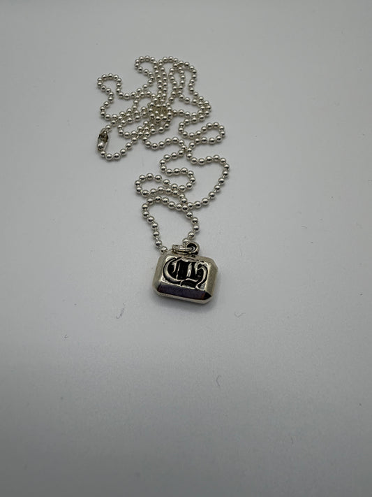Chrome Hearts Emerald Cut Silver CH Pendant