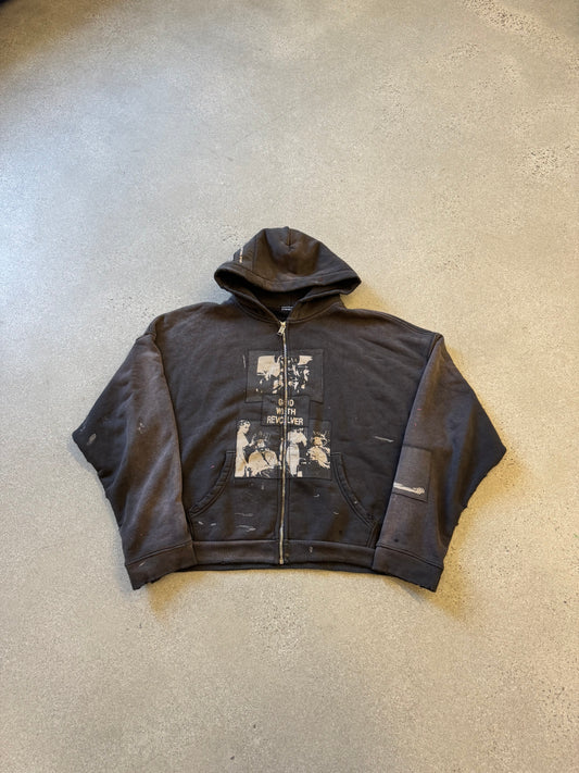 Enfants Riches Deprimes Faded Black God With Revolver Zipup