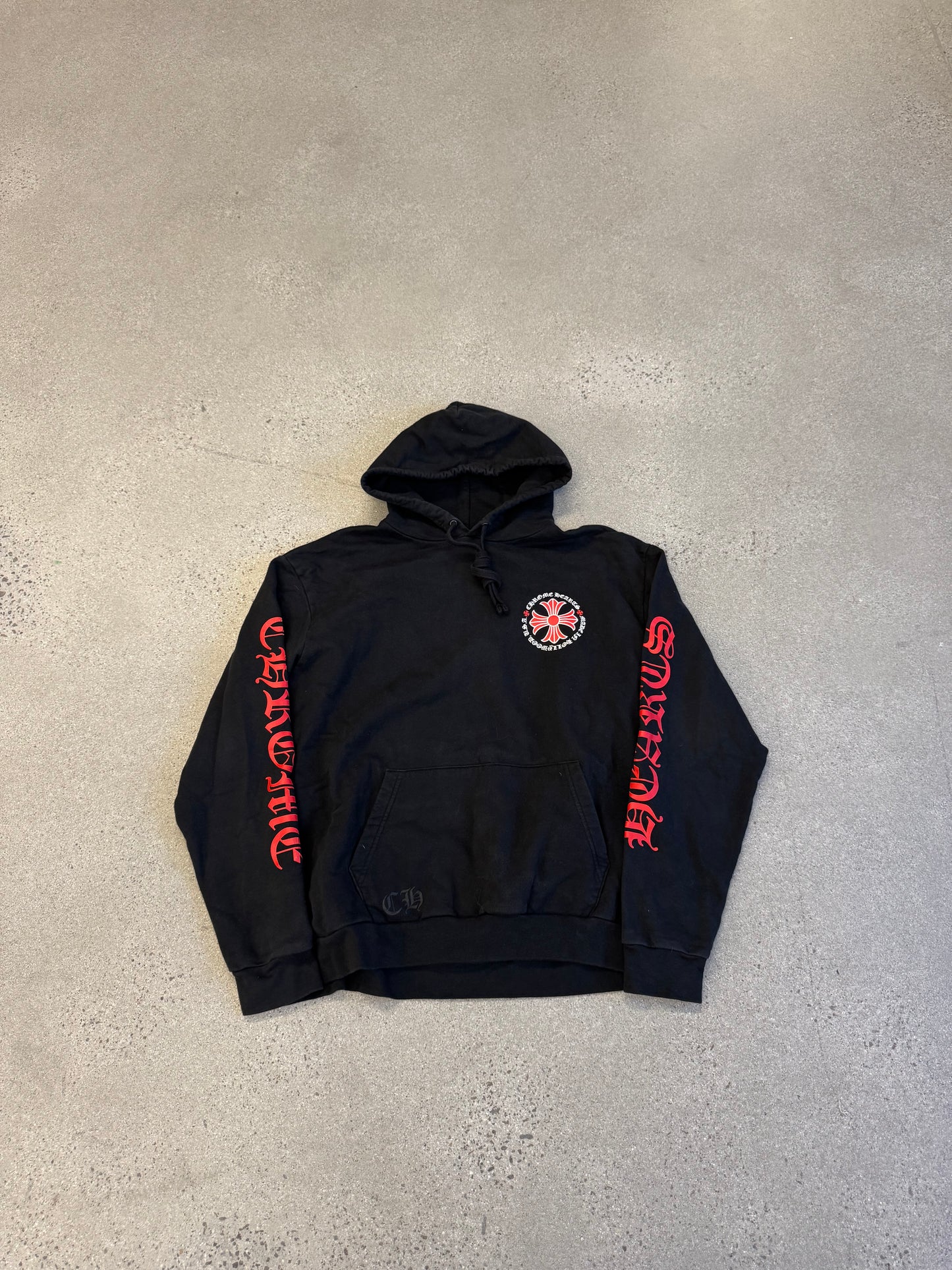 Chrome Hearts Black Made In Hollywood Red Plus Cross Hoodie