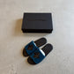 Chrome Hearts Plus Cross Patch Blue Leopard Slides