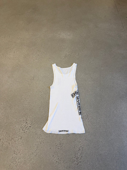 Chrome Hearts White Black T-Bar Logo Tank Top
