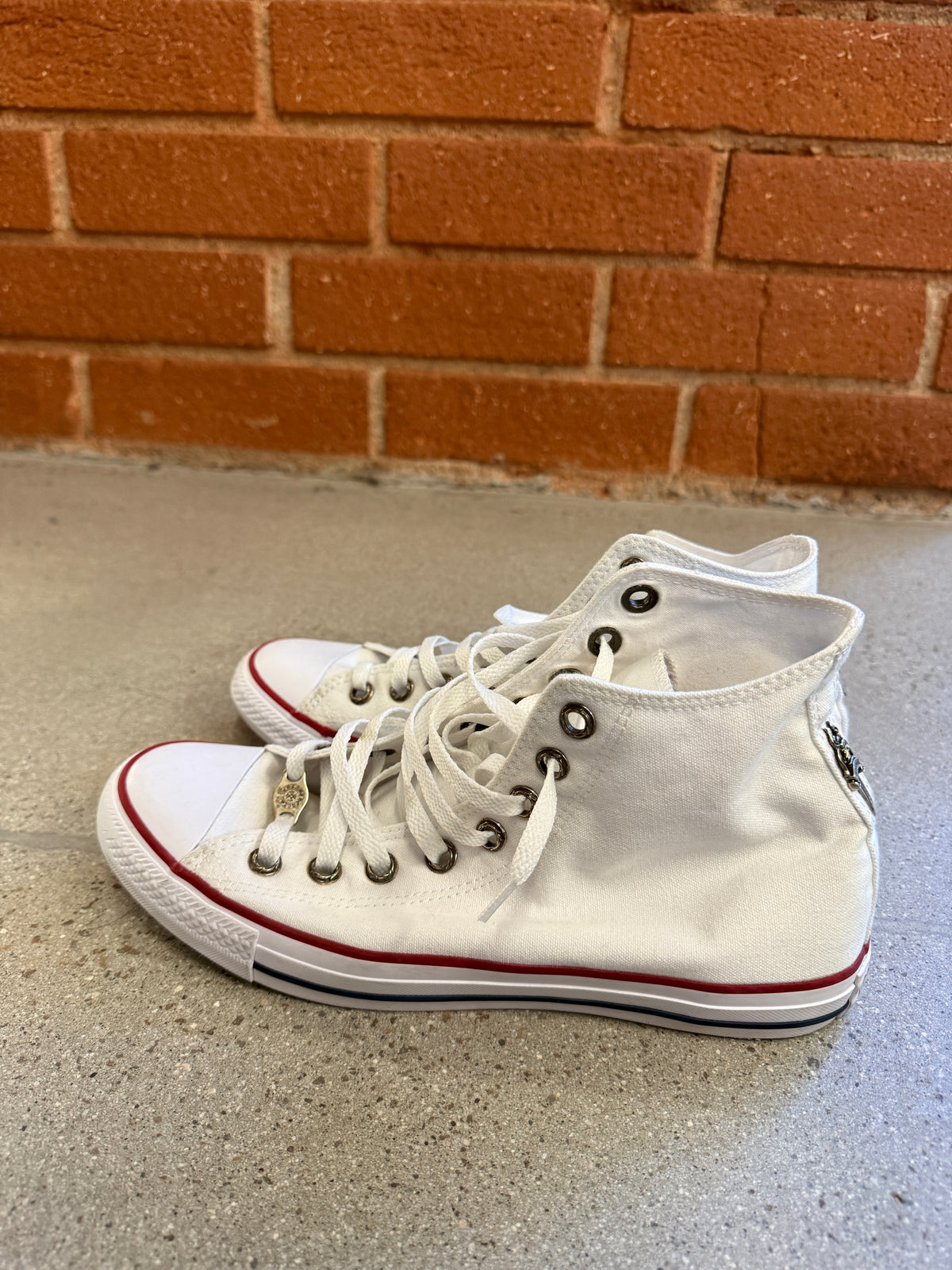 Chrome Hearts White Dagger Embellished Converse