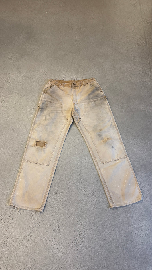 Vintage Tan Carhartt Distressed Double Knee Carpenter Pants