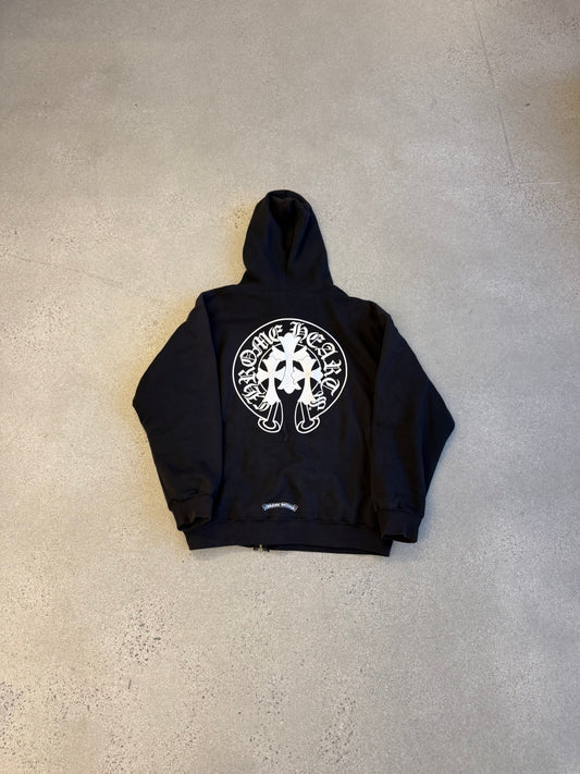 Chrome Hearts Vintage Triple Cross Horseshoe Logo Thermal Zipup