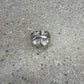 Chrome Hearts sterling silver scroll label ring profile showing oxidized scroll engraving.