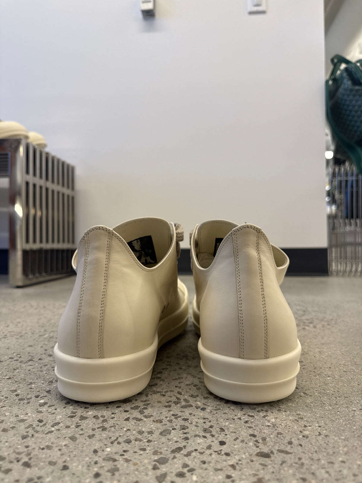 Rick Owens Mainline Milk Leather Jumbo Lace Sneakers