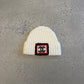 Chanel Cream CC Square Emblem Ribbed Knit Cashmere Beanie