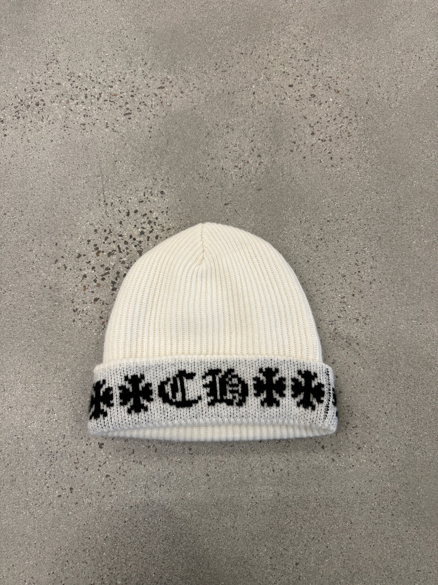 Chrome Hearts White Black Big Daddy Cashmere Beanie