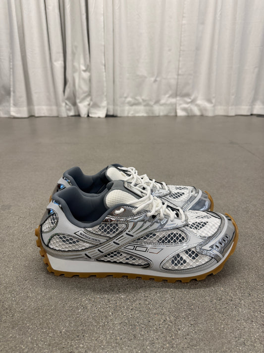 Bottega Veneta White Silver Orbit Sneakers