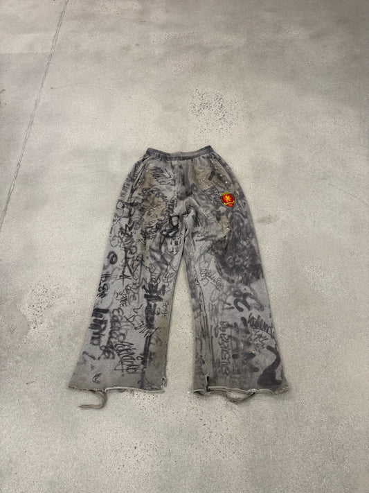Balenciaga Gray Skater Graffiti Sweatpants