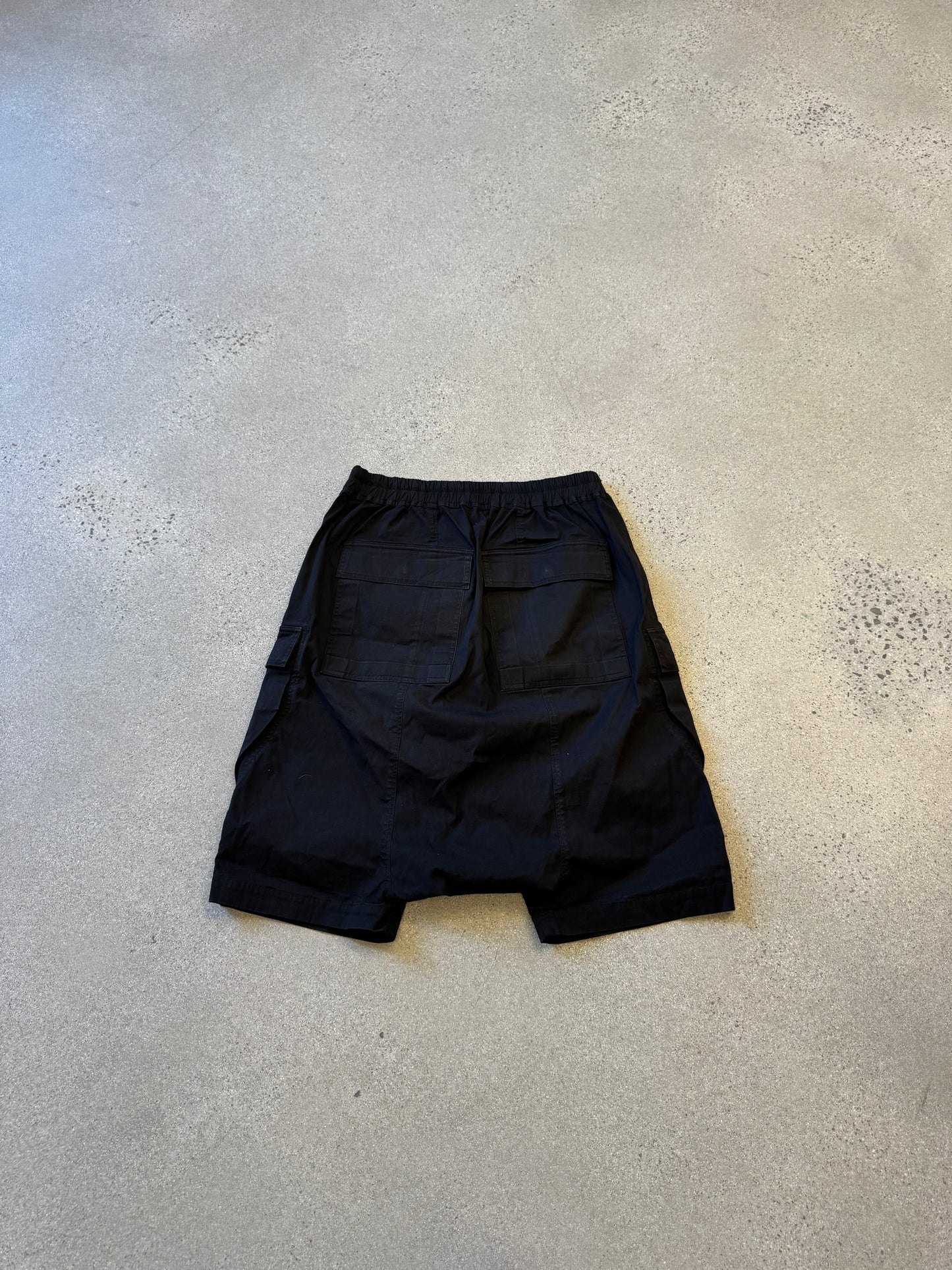 Rick Owens Black Cargo Pod Shorts