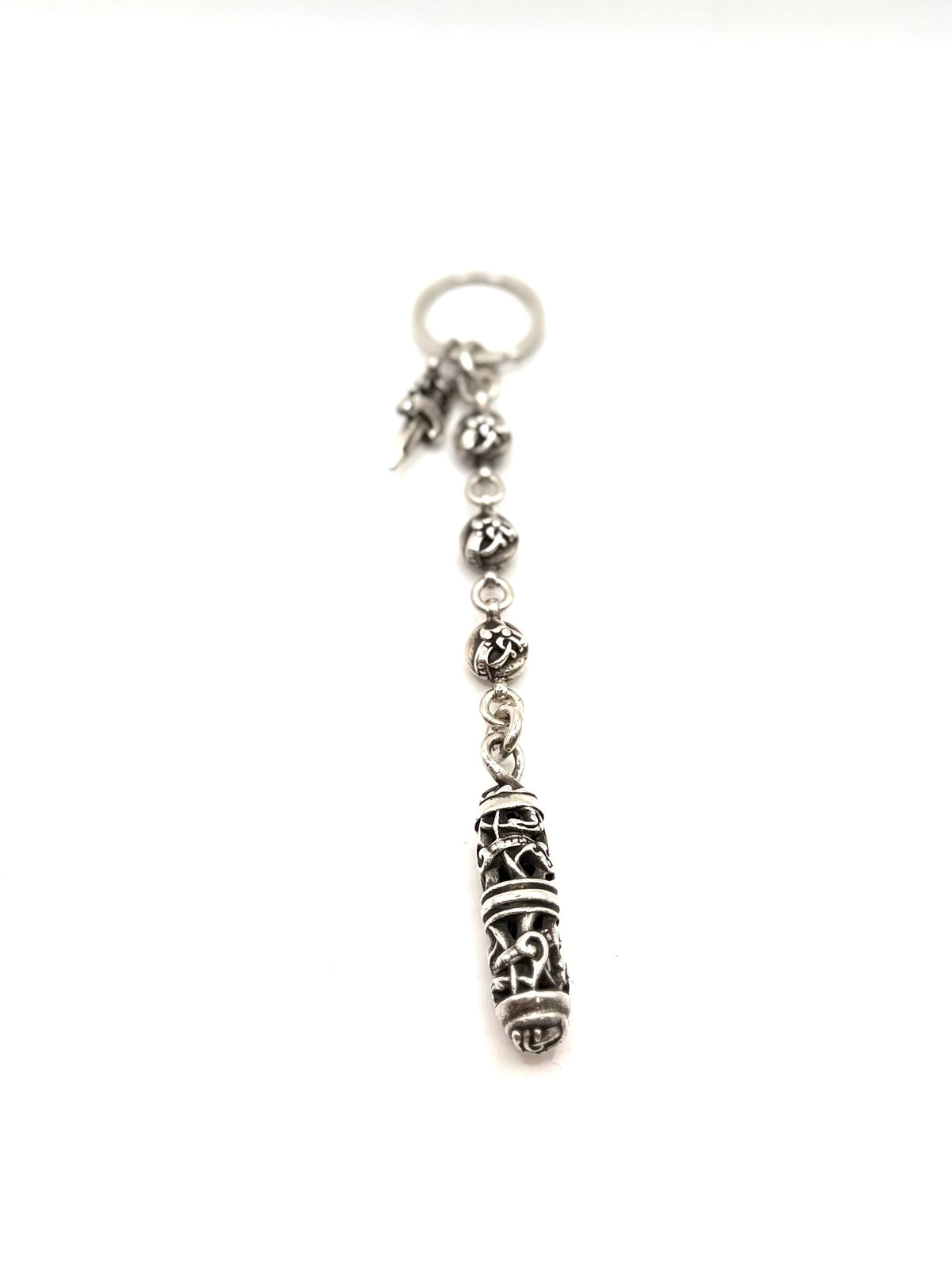 Chrome Hearts Silver Roller Keychain Keyring Pendant with Dagger