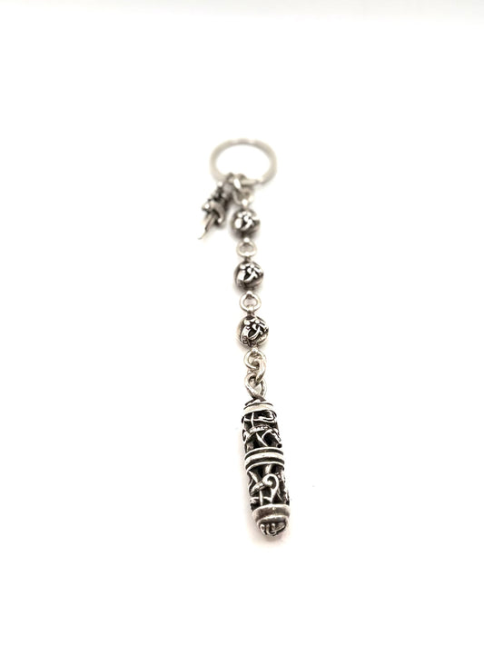 Chrome Hearts Silver Roller Keychain Keyring Pendant with Dagger