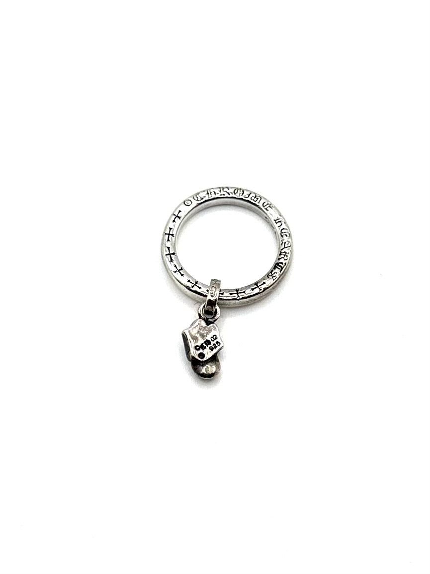 Chrome Hearts Silver Rolling Stones Diamonds Pendant Ring