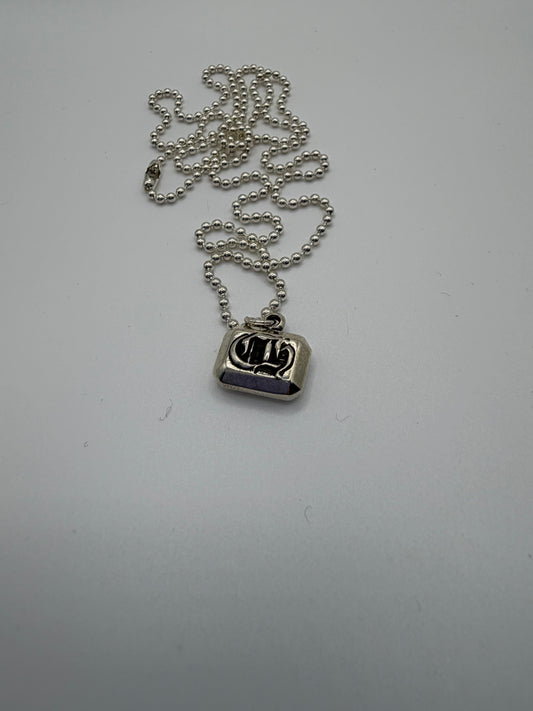 Chrome Hearts Emerald Cut Silver CH Pendant