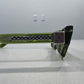 Chrome Hearts Matty Boy green sunglasses temple detail showing silver cross hardware and Made in Japan stamp