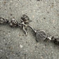 Chrome Hearts sterling silver multi cross ball chain necklace laid flat showing full length