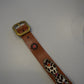 Vintage Brown Cheetah Studded Leather Belt