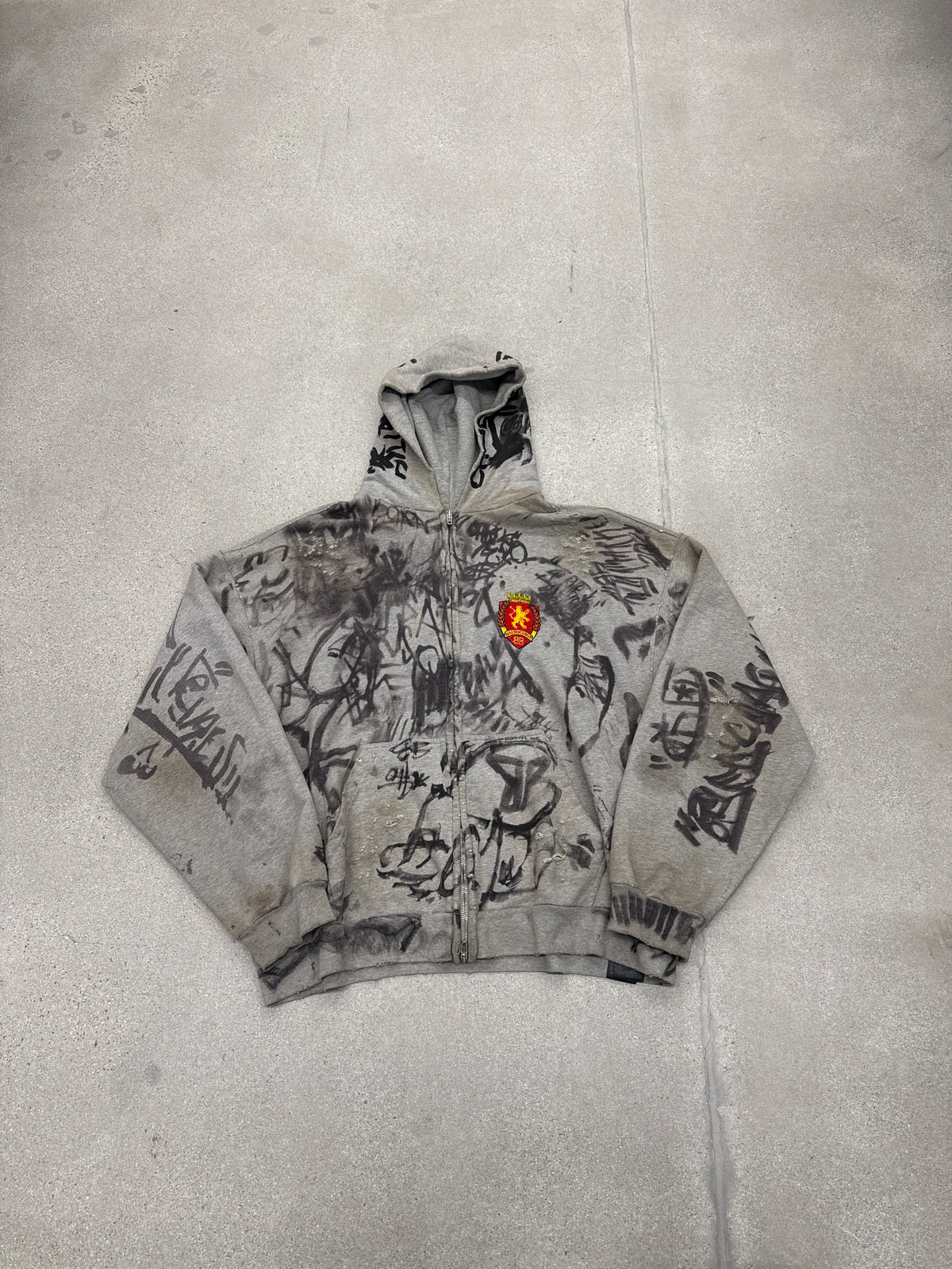 Balenciaga Gray Skater Graffiti Zipup