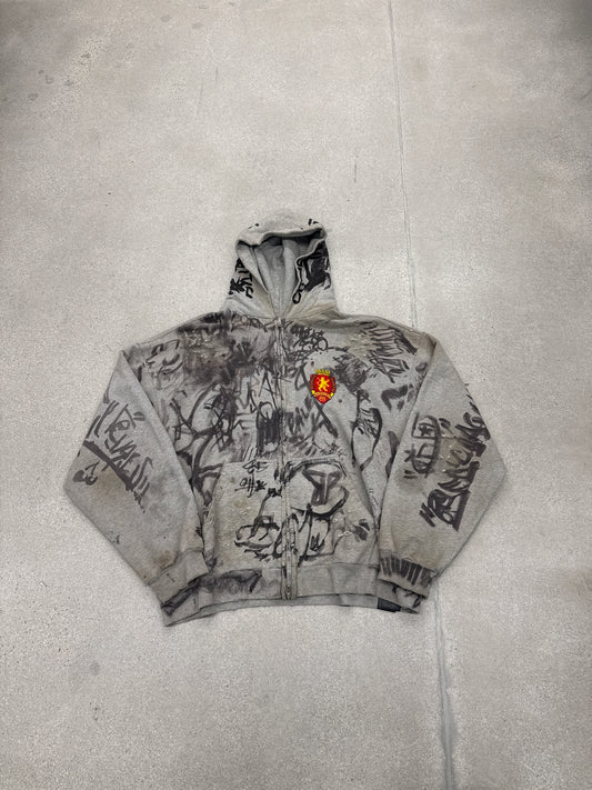 Balenciaga Gray Skater Graffiti Zipup