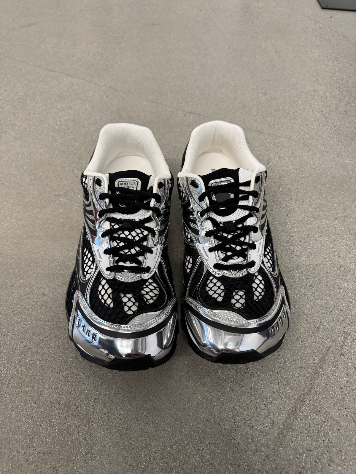 Bottega Veneta Black Silver Orbit Sneaker