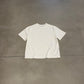 GV Gallery Lake Biwa tee back view in cream cotton with full Raspberry Hills landscape graphic and tour text