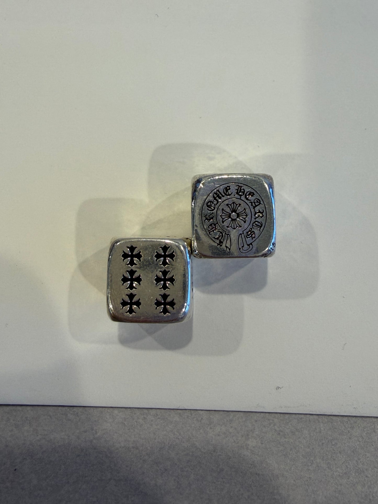 Chrome Hearts Medium Silver Dice Set