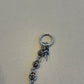 Chrome Hearts Celtic dagger key ring split ring detail with dagger charm and three roller ball bead chain