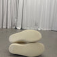 Rick Owens DRKSHDW milk vintage sneakers sole view showing ribbed cream rubber outsoles