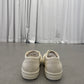Rick Owens DRKSHDW milk vintage sneakers rear view with padded leather heel collars