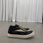 Rick Owens Mainline Black Milk Leather Vintage Sneakers
