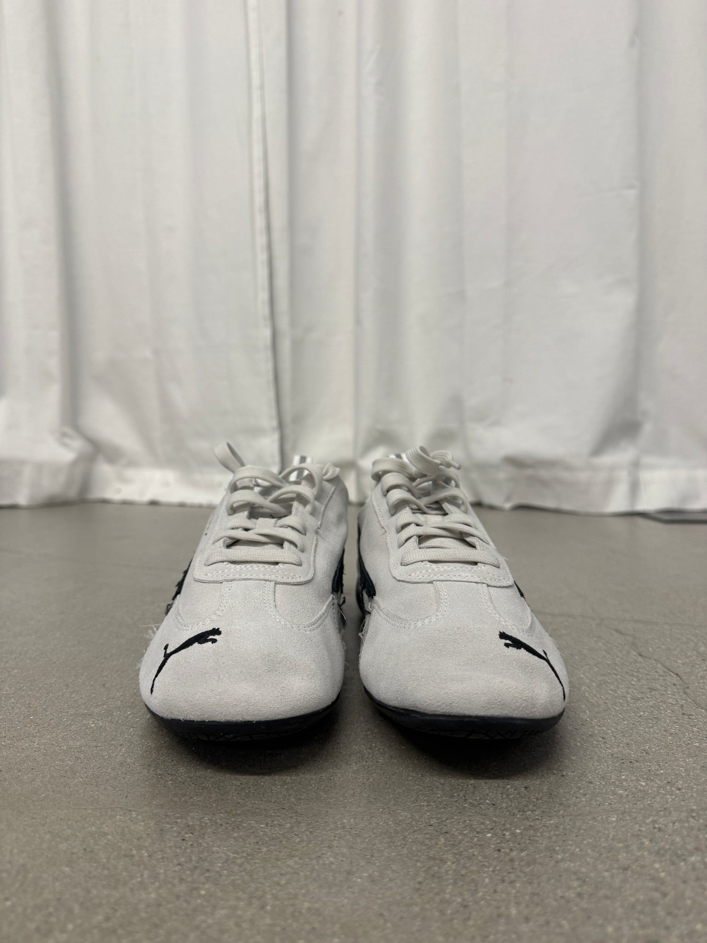 Balenciaga x Puma Distressed White Black Speedcat Suede