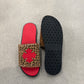Chrome Hearts Plus Cross Patch Red Leopard Slides