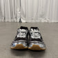Bottega Veneta Orbit brown sneakers front view with white laces, mesh tongue and chrome silver detailing